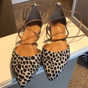 Halogen animal print lace up flats